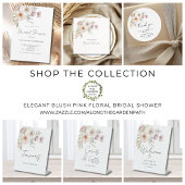 エレガントな ブッシュピンクの花の ブライダルシャワー スタンダードカクテルナプキン