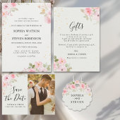 Elegant blush roses wedding ポスター