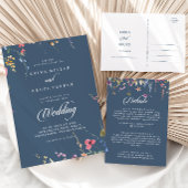エレガントな植物の花の折りたたみ式結婚式 プログラム