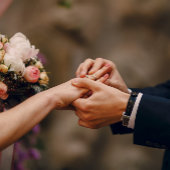 Elegant Brown & Gold String Lights Wedding  ポスター