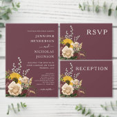 エレガントブルゴーニュフローラ結婚ズ ゲストブック (この独立クリエイターのコレクションをカスタマイズ。)