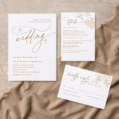 Elegant Gold Floral QR code Wedding RSVP Cards (この独立クリエイターのコレクションをカスタマイズ。)