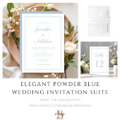Elegant Formal Powder Blue Script Wedding スタンダードカクテルナプキン