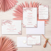 エレガントさくらんぼ結婚の サンキューカード (この独立クリエイターのコレクションをカスタマイズ。)