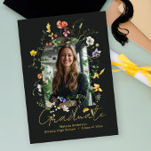 Elegant Wildflower Chic Arch Photo Graduate Party 招待状