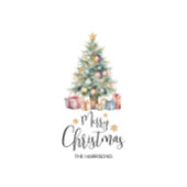 カスタムエレガント水の色クリスマスツリー スタンダードカクテルナプキン