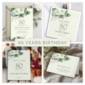 優雅な花柄の80歳の誕生日パーティー 横断幕