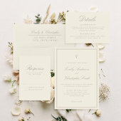 Elegant Ivory Classic Wedding Details エンクロージャーカード
