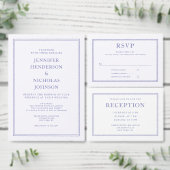 エレガントクラシックPurple & White Virtual結婚のInv 招待状 (この独立クリエイターのコレクションをカスタマイズ。)