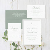 Elegant Sage Green Classic Wedding Backdrop タペストリー
