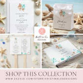 Coastal Seashell Beach Wedding QR Code Share Photo スタンダードカクテルナプキン