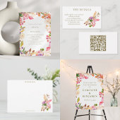 Colorful Watercolor Floral Elegant Custom Wedding フェイバータグ