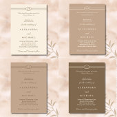 Monogram Cream Brown Christian Wedding Menu メニュー