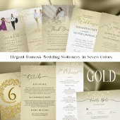ダマスク金ゴールドパターン結婚式 プログラム