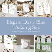 Elegant Dusty Blue Wedding Menu メニュー
