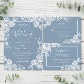 ダスティブルーフローラリハーサルディナー 招待状 (この独立クリエイターのコレクションをカスタマイズ。)