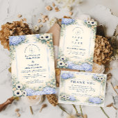 Elegant Dusty Blue Garden Wedding セーブザデート
