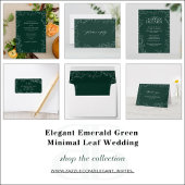 QRコードエメエレガントラルドグリーンリーフ結婚の詳細 エンクロージャーカード