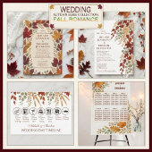 ロマンティックな秋の至福の植物相の結婚式 招待状