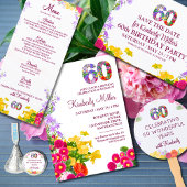 60歳の誕生日フローラモダン60年のパーティー ペーパープレート