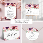 エレガントフローラ70th誕生日パーティー スクエアペーパーコースター