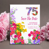 75 Years Elegant Garden Floral – 75th Birthday 招待状