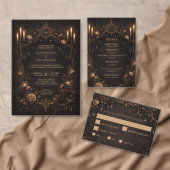 Gothic halloween wedding save the date invitation 案内状 (この独立クリエイターのコレクションをカスタマイズ。)