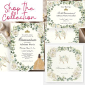 Elegant Floral Quinceanera Return Address ラベル