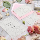 エレガントフローラス結婚ケッチ 招待状