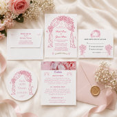 モダンなピンクの結婚式の詳細 エンクロージャーカード