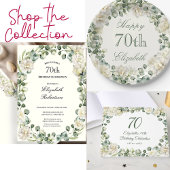 Elegant Floral Greenery 70th Birthday ゲストブック