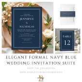 Elegant Formal Navy Blue Wedding スクエアシール