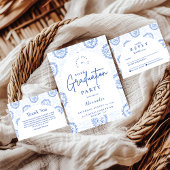 Elegant French Toile Graduation Party サンキューカード