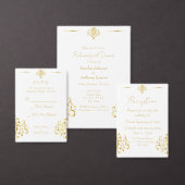 Elegant Gold and White Damask Wedding RSVP (この独立クリエイターのコレクションをカスタマイズ。)