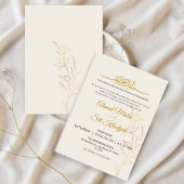 Elegant Gold Script Islamic Wedding Place Card プレイスカード