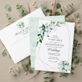 金ゴールド幾何の緑リハーサルの前夜 招待状 (この独立クリエイターのコレクションをカスタマイズ。テスト)