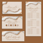 金ゴールドグリッター大理石ゲートモダンシックQRコード 名刺