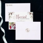 エレガントなホリーの家族写真クリスマス コーヒーマグカップ