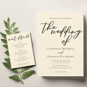 エレガントアイボリーミニマルタイポグラフィブライダルシャワー インビテーションポストカード