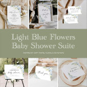Elegant Light Blue Baby Shower Paper Plate ペーパープレート