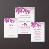 マゼンエレガントタラン結婚式招待状 招待状 (この独立クリエイターのコレクションをカスタマイズ。)