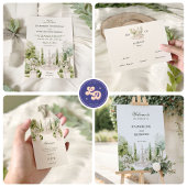 Elegant Watercolor Manor Garden Wedding セーブザデート