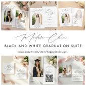 Simple Black White Party Invitation Enclosure Card エンクロージャーカード