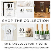 Elegant Minimalist Forty and Fabulous Birthday ポスター