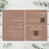 モダンミニマエレガントリストのモカ結婚ムース ラウンドシール (この独立クリエイターのコレクションをカスタマイズ。)