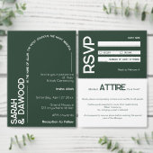 ミニマルエレガント主義ムスリムホワイトグリーン結婚ズ 招待状 (この独立クリエイターのコレクションをカスタマイズ。)