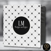 White & Black Bow Monogram Thank You Card エンクロージャーカード
