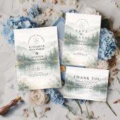 Elegant Misty Forest Mountain Wedding セーブザデート