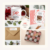 エレガントモダン伝統的Red Bow セルフインキングスタンプ