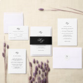 エレガントScript Monogram Black & White 結婚's テーブルナンバー (この独立クリエイターのコレクションをカスタマイズ。)